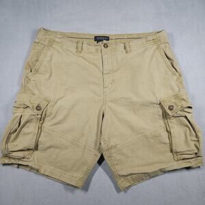 American Eagle Cargo Shorts Mens 40 Next Level Flex Classic Fit Tan Distressed